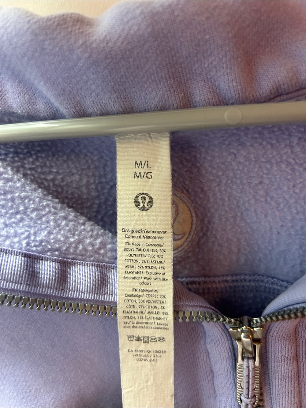 lululemon athletica Lilac Cropped Scuba half-zip Pullover - Picture 3 of 3